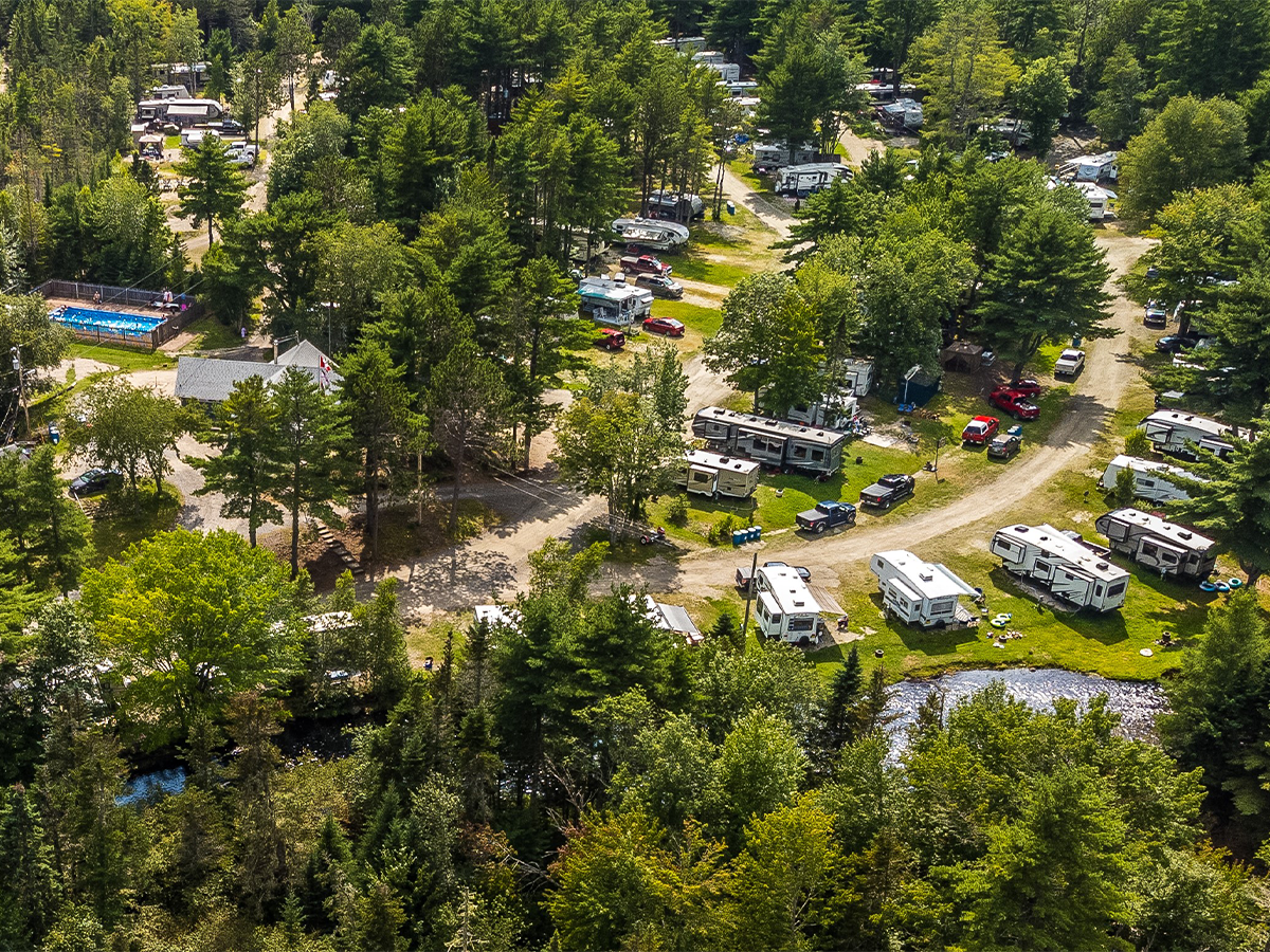 Waterfront tent and RV sites at RayPort Campground near Oak Island
